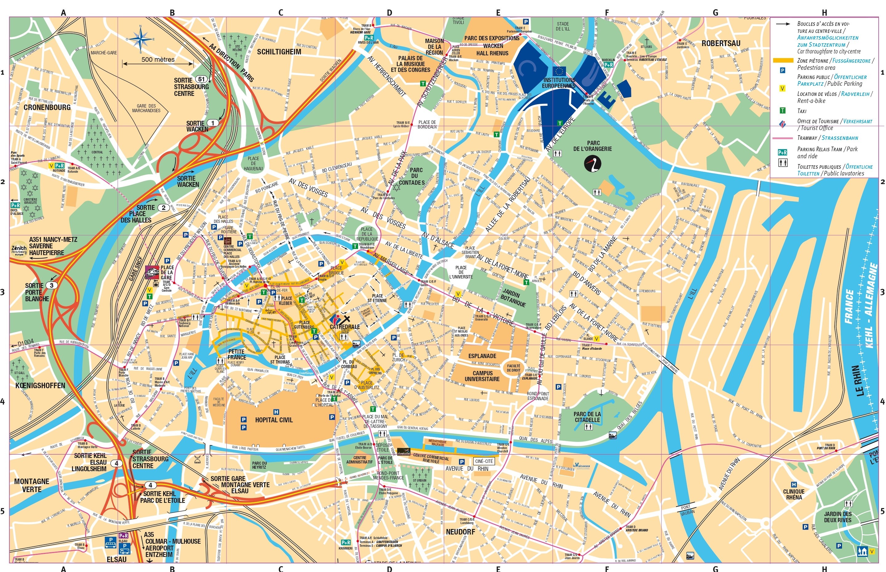 Plan de Strasbourg centre ville » Voyage - Carte - Plan